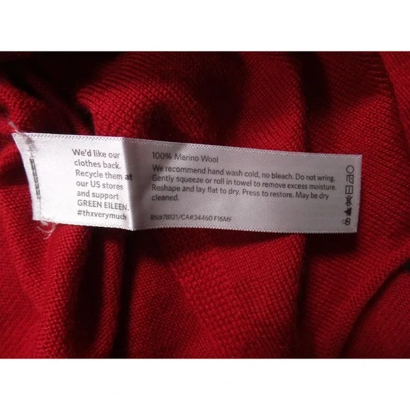 Eileen‎ Fisher Sweater Womens Size Extra Large Red Pullover Merino Wool - Picture 10 of 12